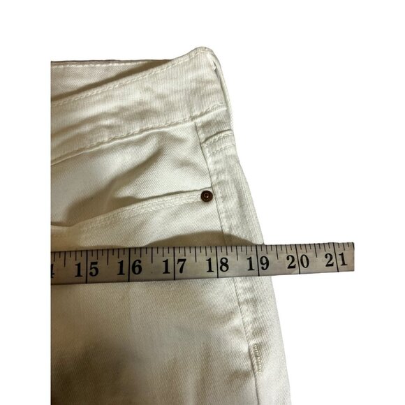 Levi Strauss Mis Rise Skinny Crop Women's White Jeans - Picture 7 of 9